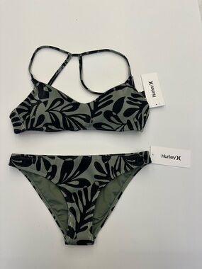 Hurley Green Tropical Print Bikini